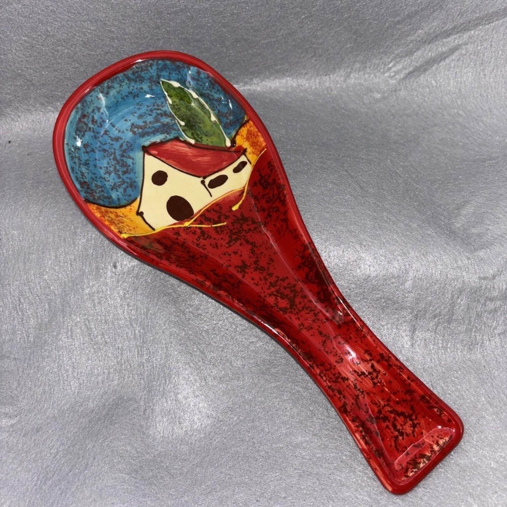 Antonio Ortiz Ruiz Hand Painted Ceramic Spoon Rest Made In Spain‎ Tuscan Villa